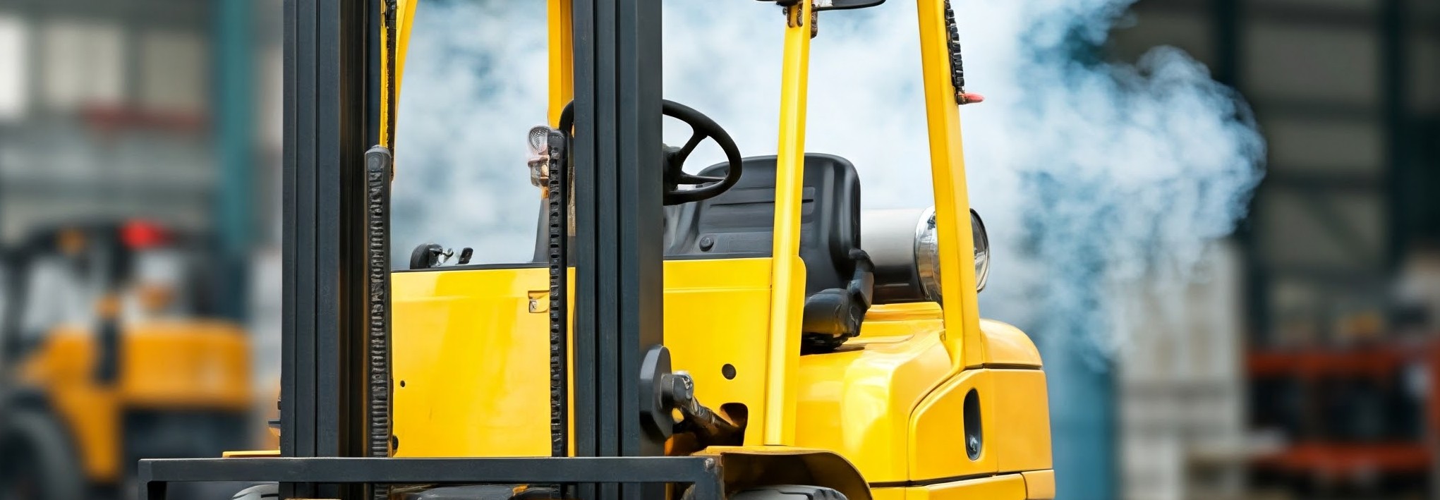 Smoking forklift